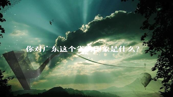 你对广东这个省的印象是什么？